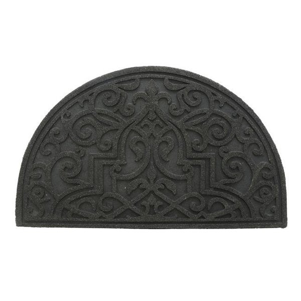 Vaser Designs 18 x 30 in. Recycled Rubber Doormat - Gibraltar Scroll Slice Stone VA655780